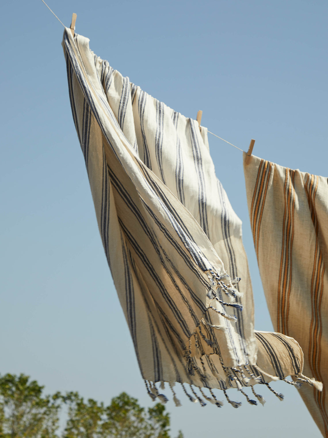 Mizar & Alcor - Sapphire Handwoven Linen and Cotton Towels (Set of 2) -  - ABASK