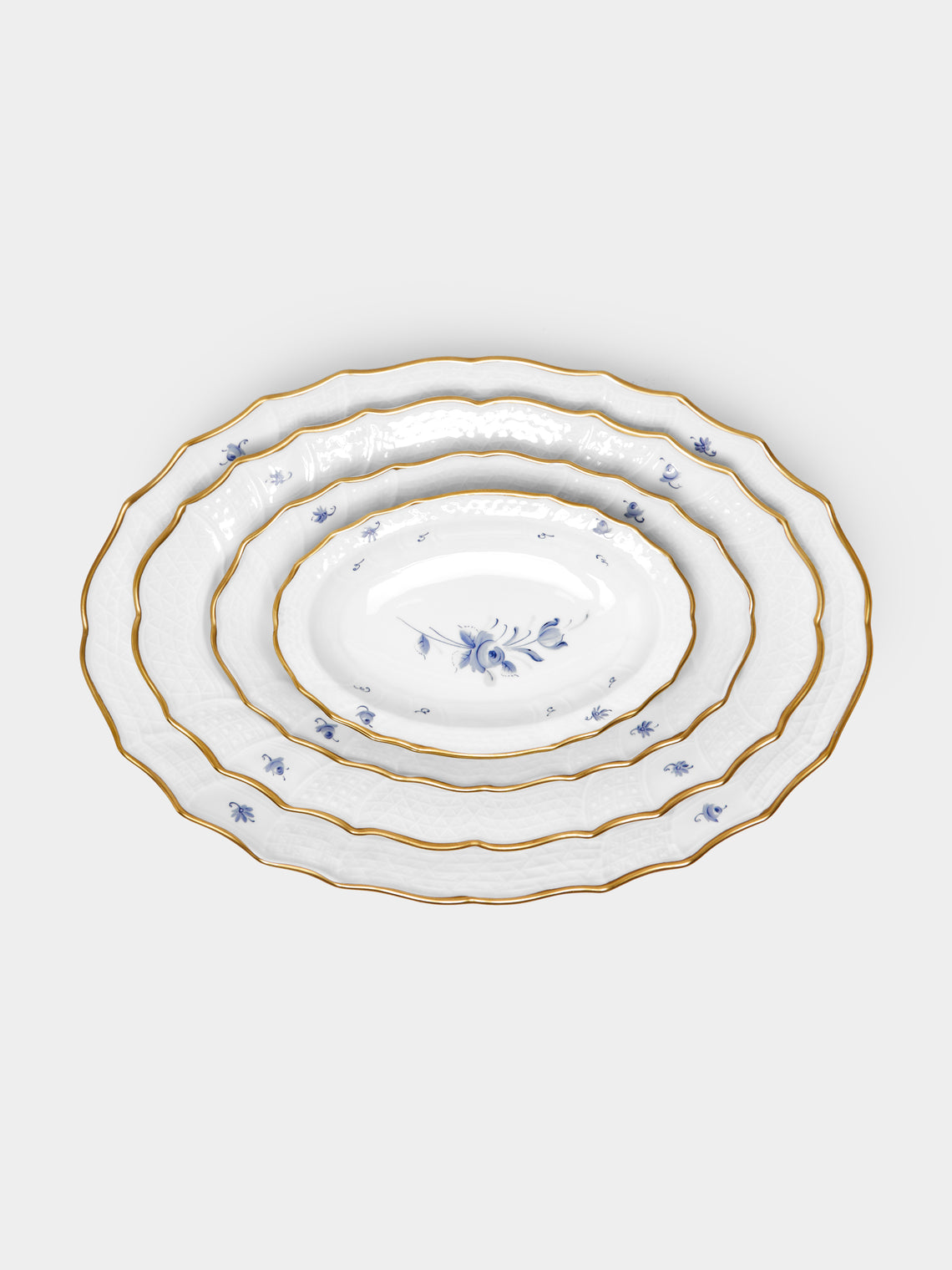 Antique and Vintage - 1960s Lorenz Hutschenreuther Hand-Painted Porcelain Serving Platters (Set of 5) -  - ABASK - 