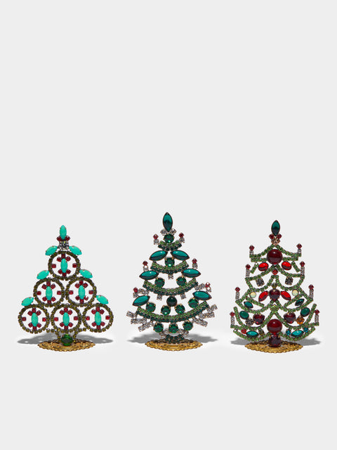 Antique and Vintage - 1930s Czech Jewelled Extra Small Christmas Trees (Set of 3) -  - ABASK - 