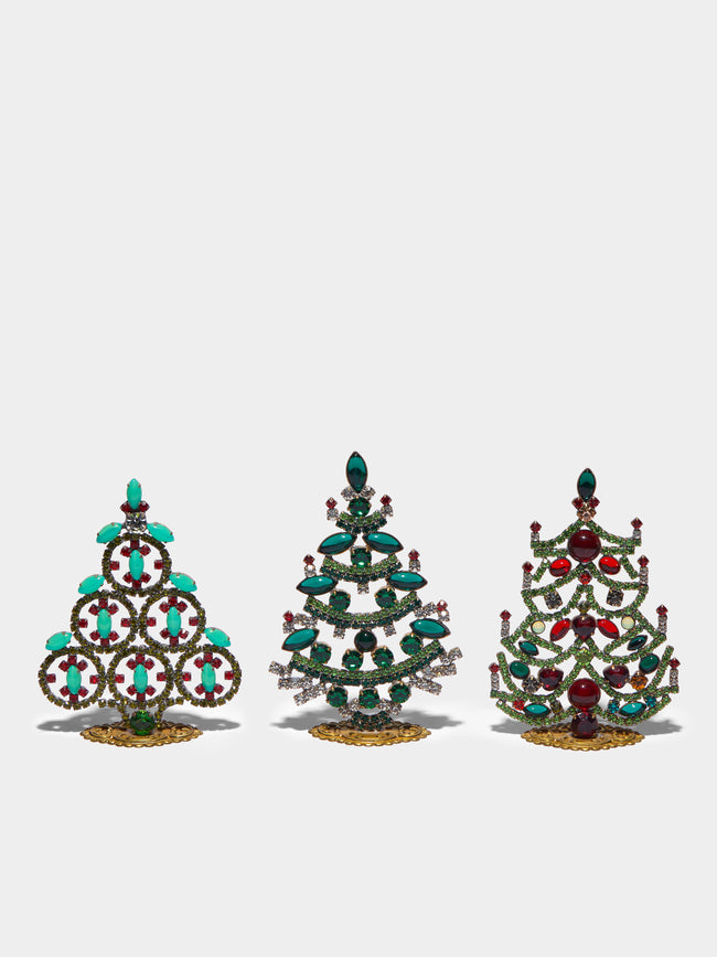 Antique and Vintage - 1930s Czech Jewelled Extra Small Christmas Trees (Set of 3) -  - ABASK - 