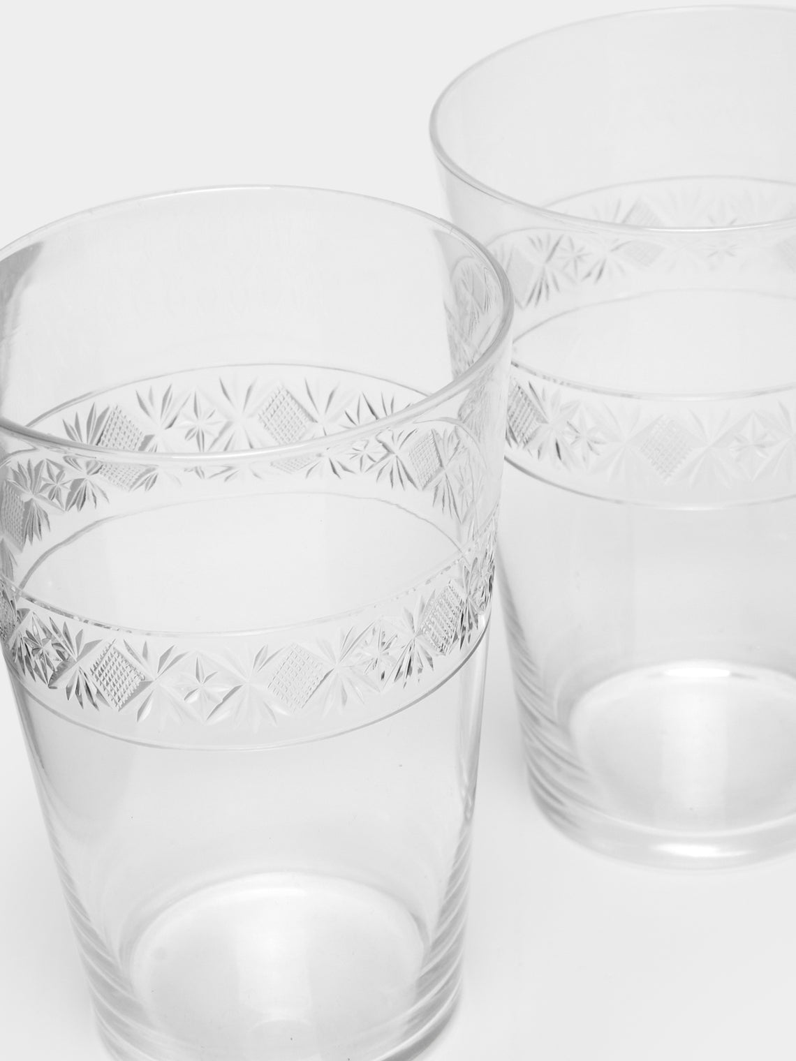 Antique and Vintage - 1900s Edwardian Cut Crystal Water Tumblers (Set of 8) -  - ABASK