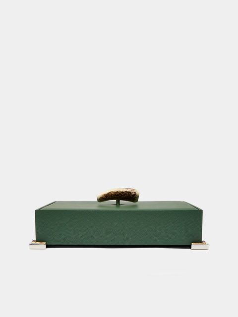 Lorenzi Milano - Leather and Stag Antler Rectangular Box -  - ABASK - 