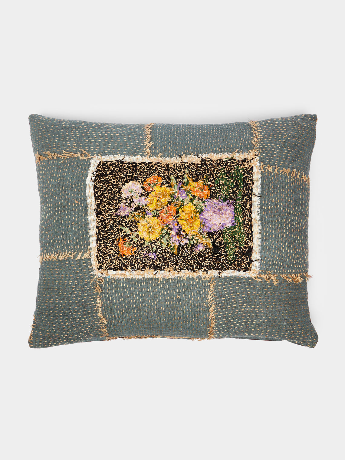 By Walid - 19th-Century Needlepoint Wool Cushion -  - ABASK - 