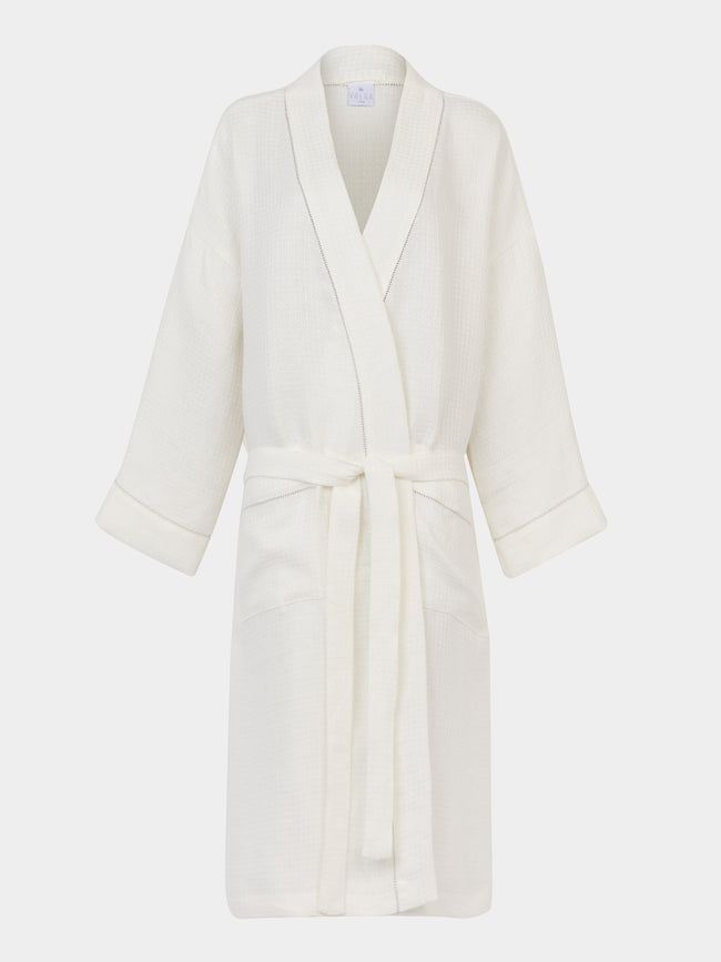 Volga Linen - Liège Hem-Stitch Linen Robe | Size: M -  - ABASK - 