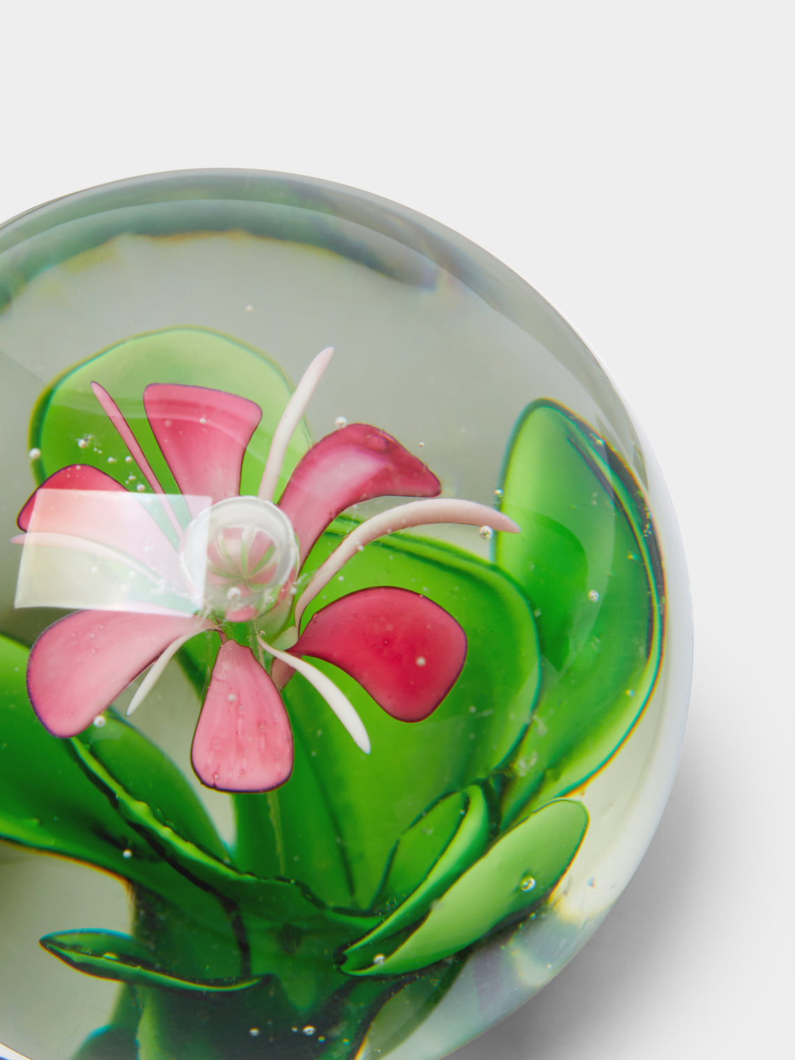 Antique and Vintage - Mid-Century Flower Murano Glass Paperweight -  - ABASK