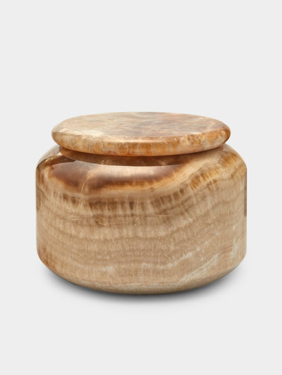 Stoned - Onyx Large Lidded Pot - Brown - ABASK - 