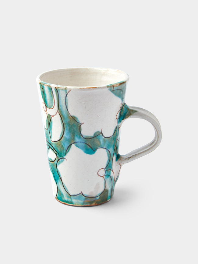 Anut Cairo - Cotton Flower Hand-Painted Ceramic Mugs (Set of 4) -  - ABASK - 