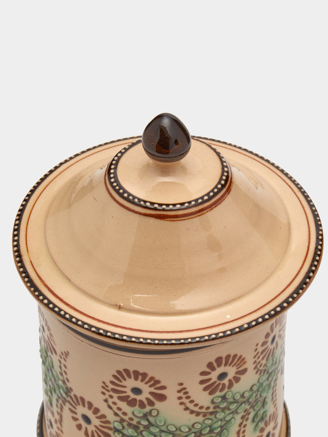 Poterie d’Évires - Flowers Hand-Painted Ceramic Small Lidded Pot -  - ABASK