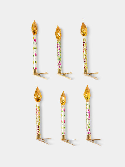 Antique and Vintage - Hand-Blown Glass Candle Tree Decorations (Set of 6) -  - ABASK - 