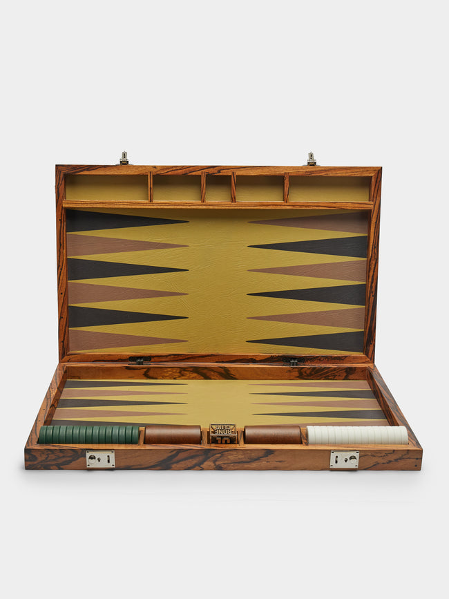 Bone Club - Zebrano Wood and Leather Backgammon Set -  - ABASK - 