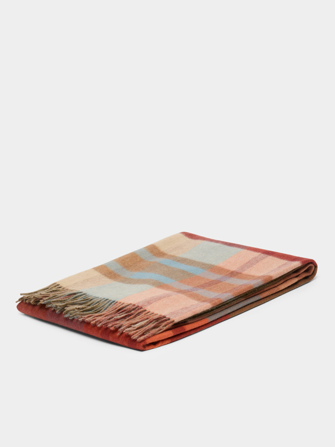 Johnstons of Elgin - Cashmere Reversible Check Blanket -  - ABASK