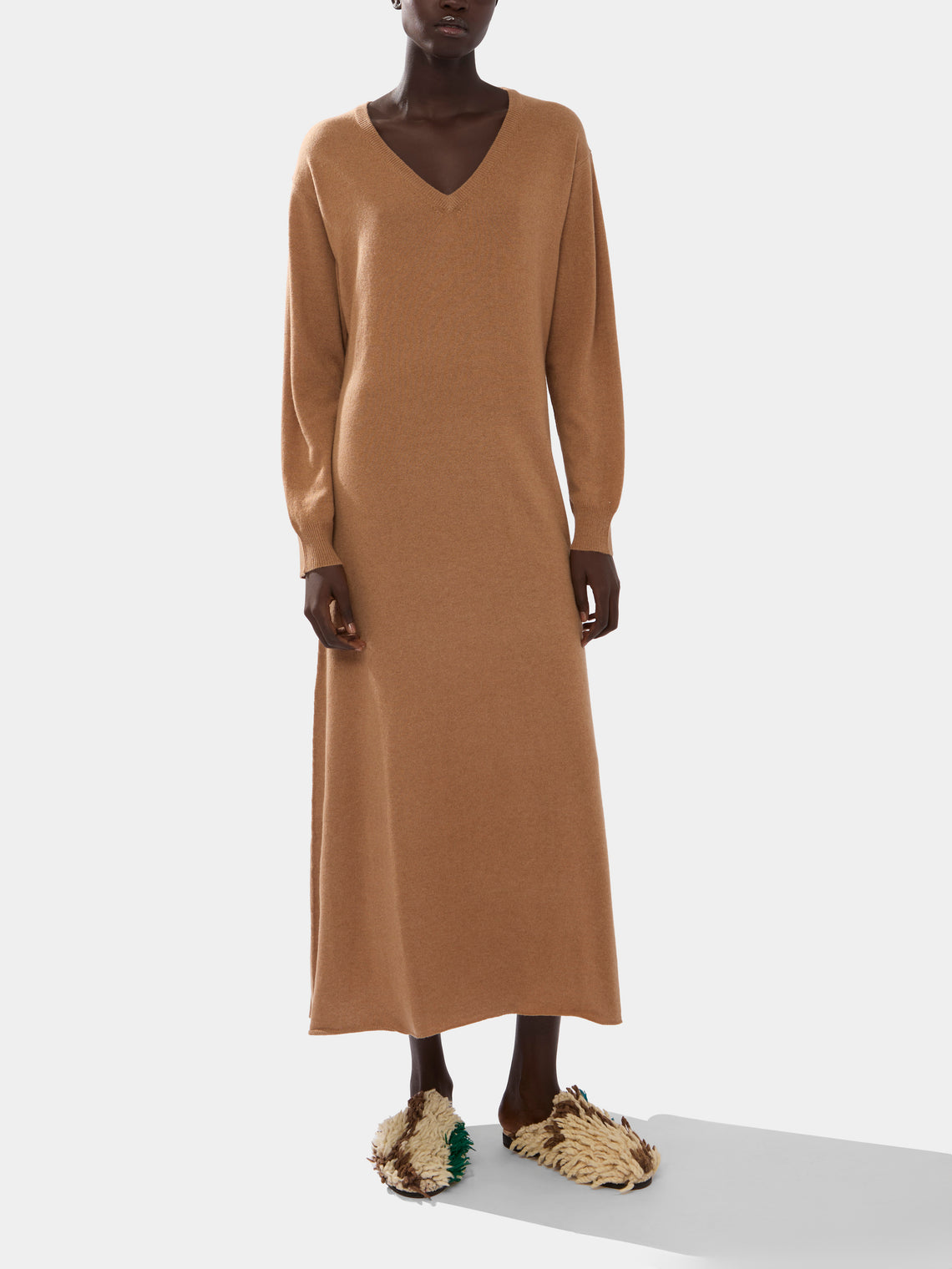 Ryan Roche - Cashmere V-Neck Long Dress -  - ABASK