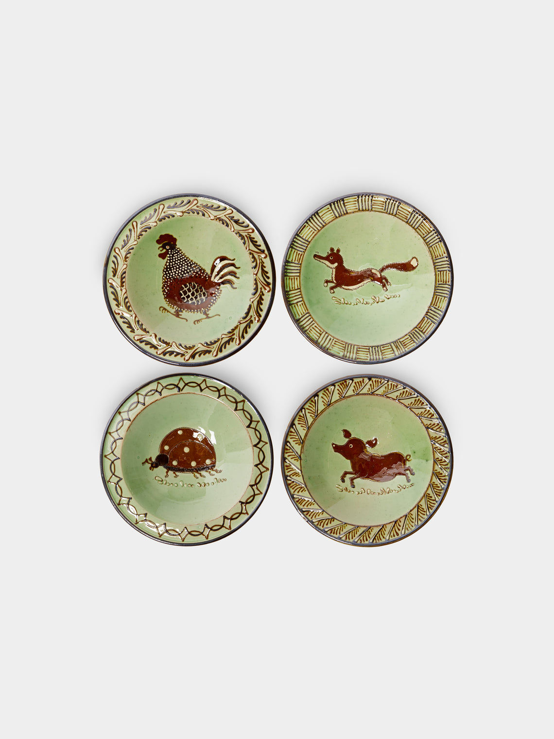 Poterie d’Évires - Animals Hand-Painted Ceramic Breakfast Bowls (Set of 4) -  - ABASK - 