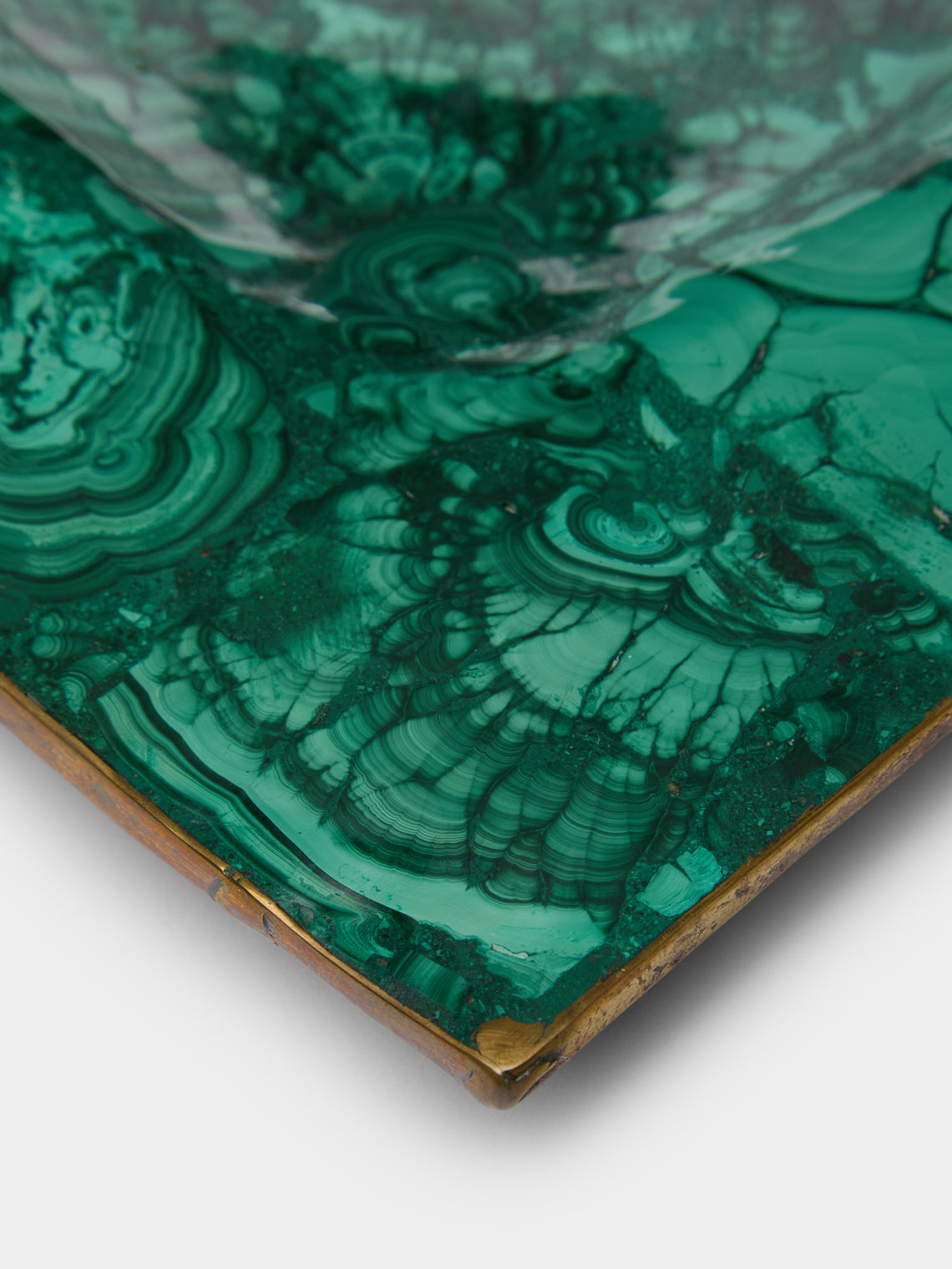 Antique and Vintage - 1950s Malachite and Bronze Platter -  - ABASK