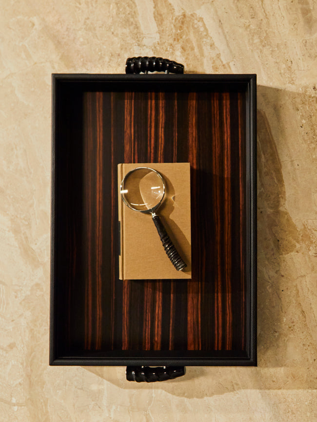 Lorenzi Milano - Leather, Ebony and Springbok Horn Tray -  - ABASK