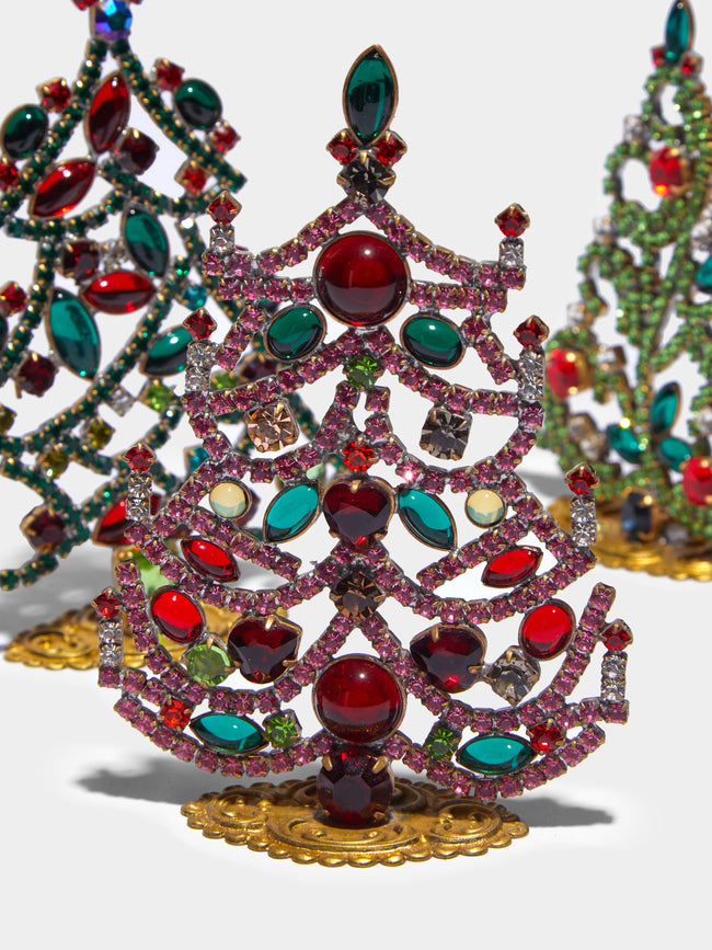 Antique and Vintage - 1930s Czech Jewelled Extra Small Christmas Trees (Set of 3) -  - ABASK