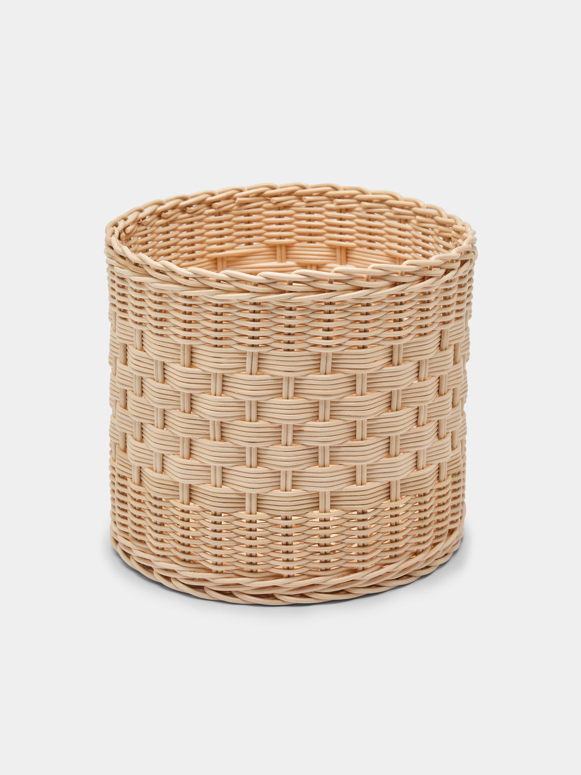 Mila Maurizi - Perla Handwoven Wicker and Wood Lidded Container -  - ABASK