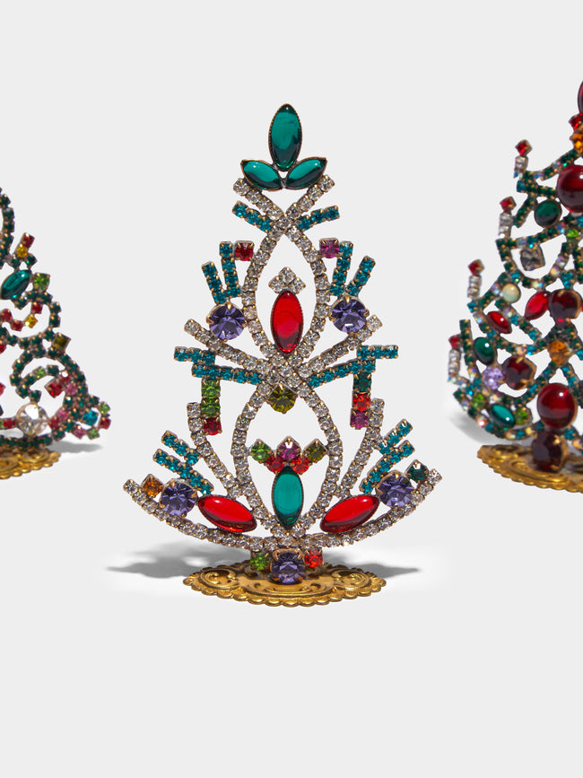 Antique and Vintage - 1930s Czech Jewelled Extra Small Christmas Trees (Set of 3) -  - ABASK