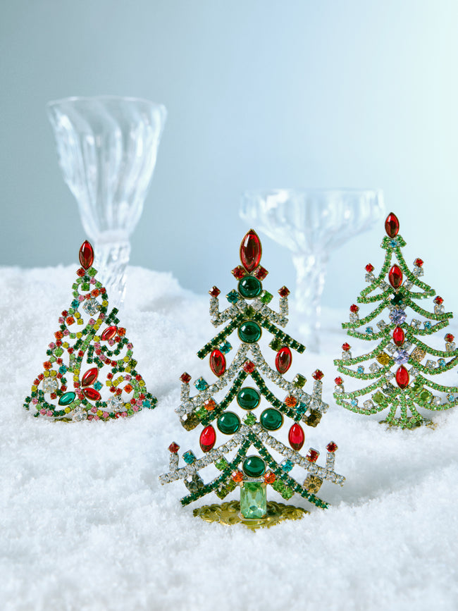 Antique and Vintage - 1930s Czech Jewelled Extra Small Christmas Trees (Set of 3) -  - ABASK