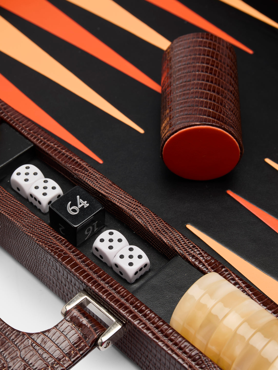 Renzo Romagnoli - Leather Large Backgammon Set with Handles -  - ABASK