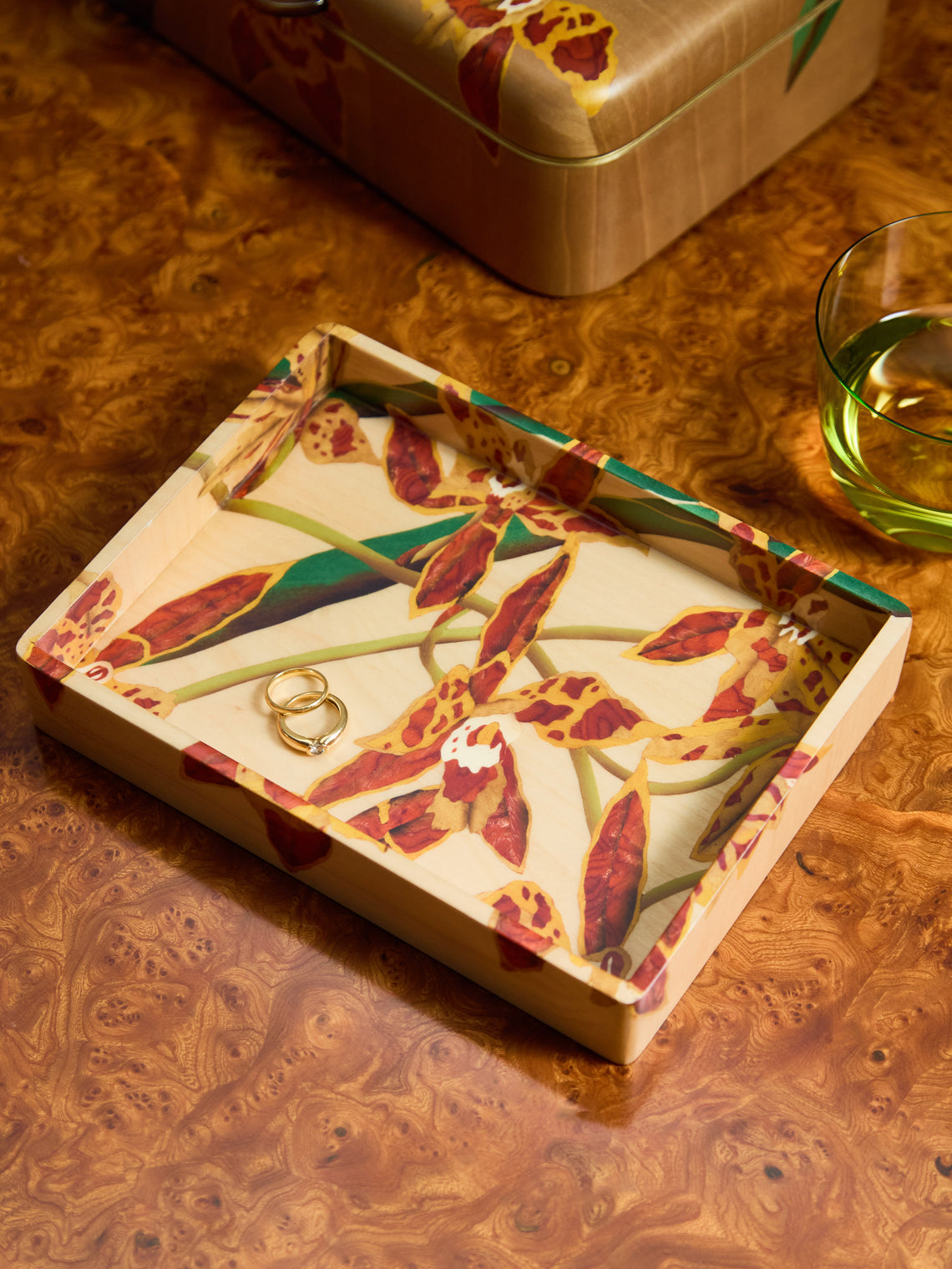 Silvia Furmanovich - Orchids Marquetry Wood Vide Poche -  - ABASK