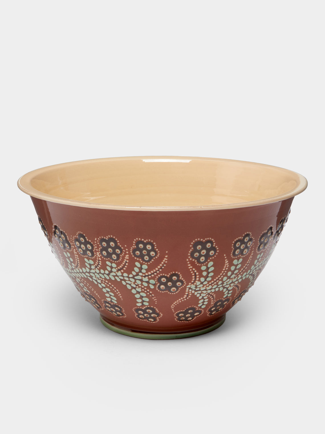 Poterie d’Évires - Flowers Hand-Painted Ceramic Salad Bowl -  - ABASK - 