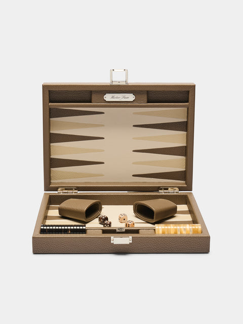 Hector Saxe - Leather Small Backgammon Set -  - ABASK - 