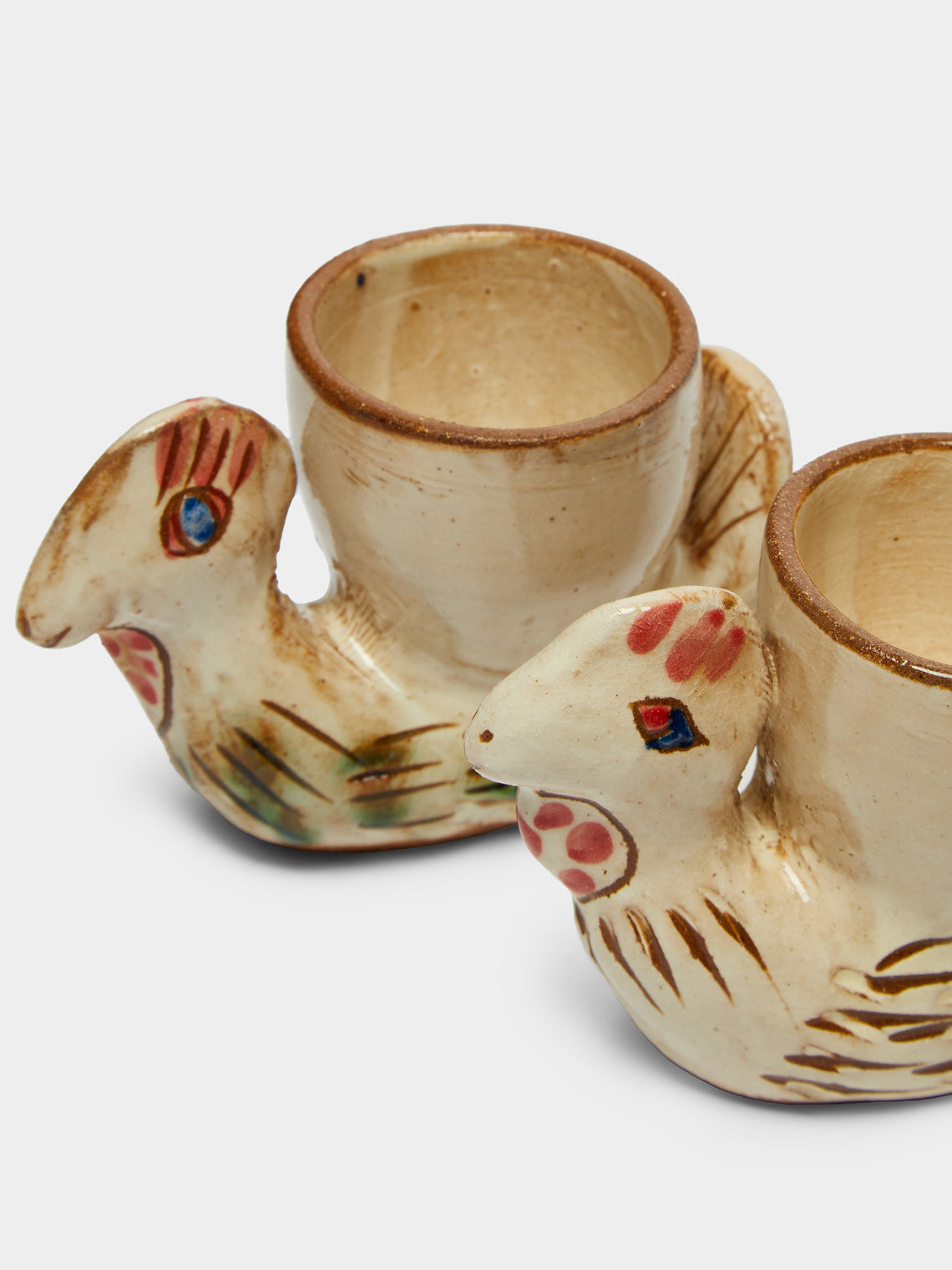 Malaika - Chicken Hand-Painted Ceramic Egg Cups (Set of 4) -  - ABASK