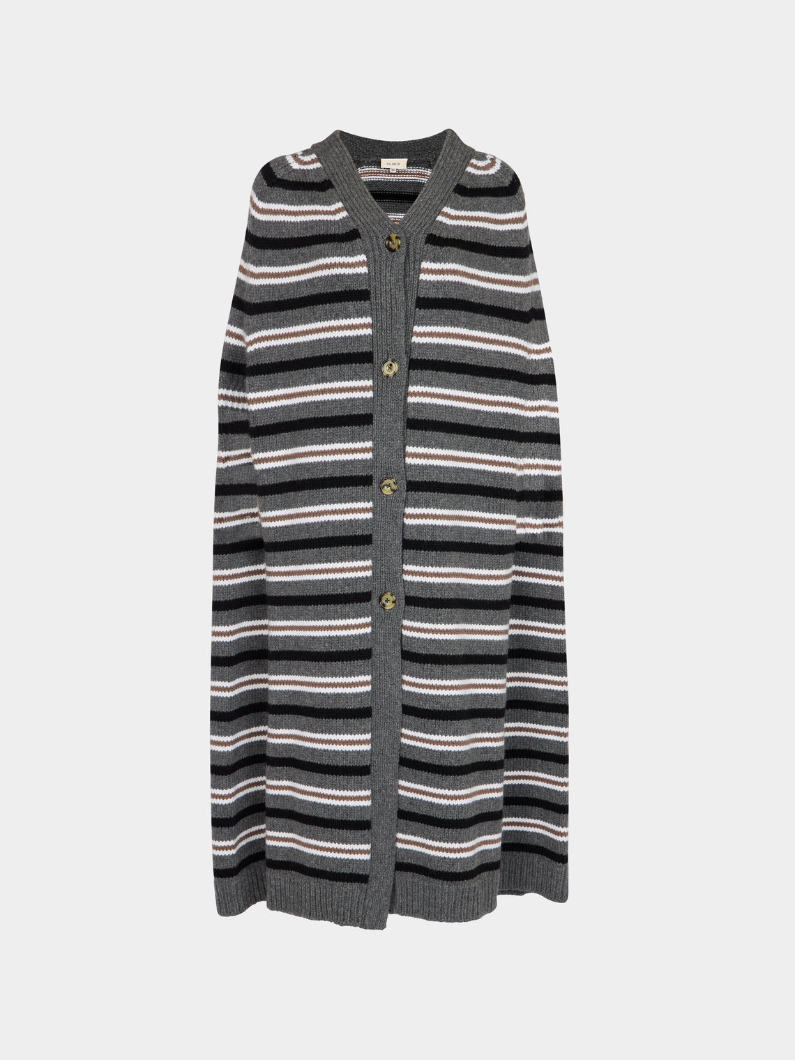 Isa Arfen - Lambswool Striped Cape | One Size -  - ABASK - 