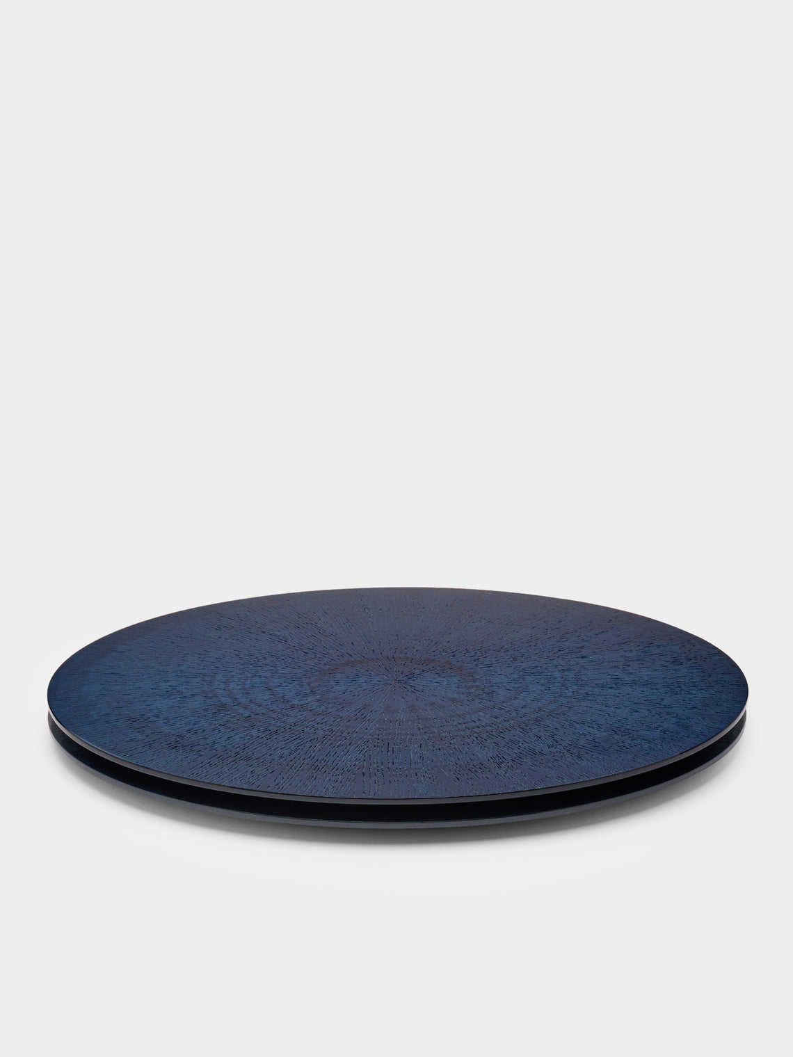 Mori Kougei - Indigo-Dyed Wood Circular Placemats (Set of 2) -  - ABASK