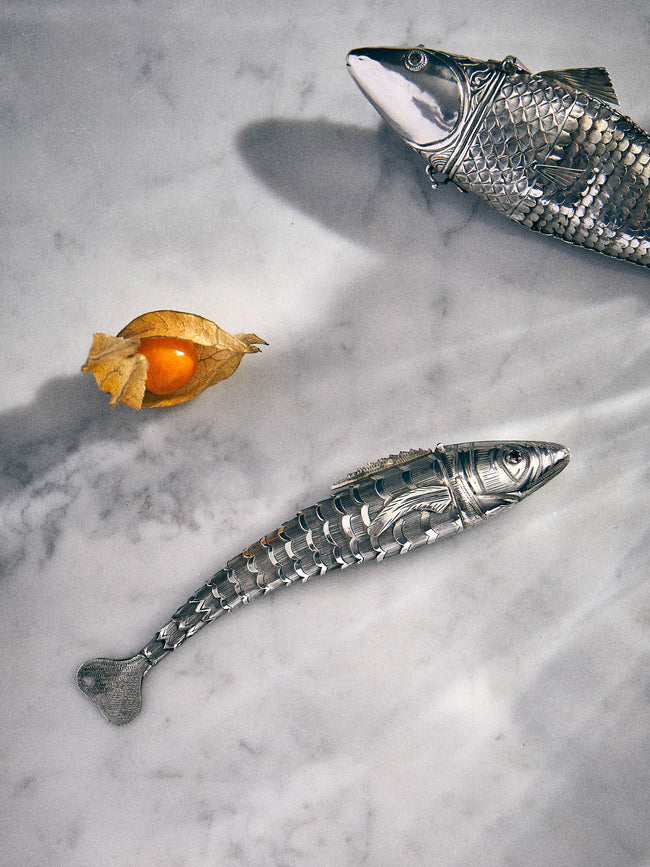 Antique and Vintage - 1900s Solid Silver Articulating Fish -  - ABASK