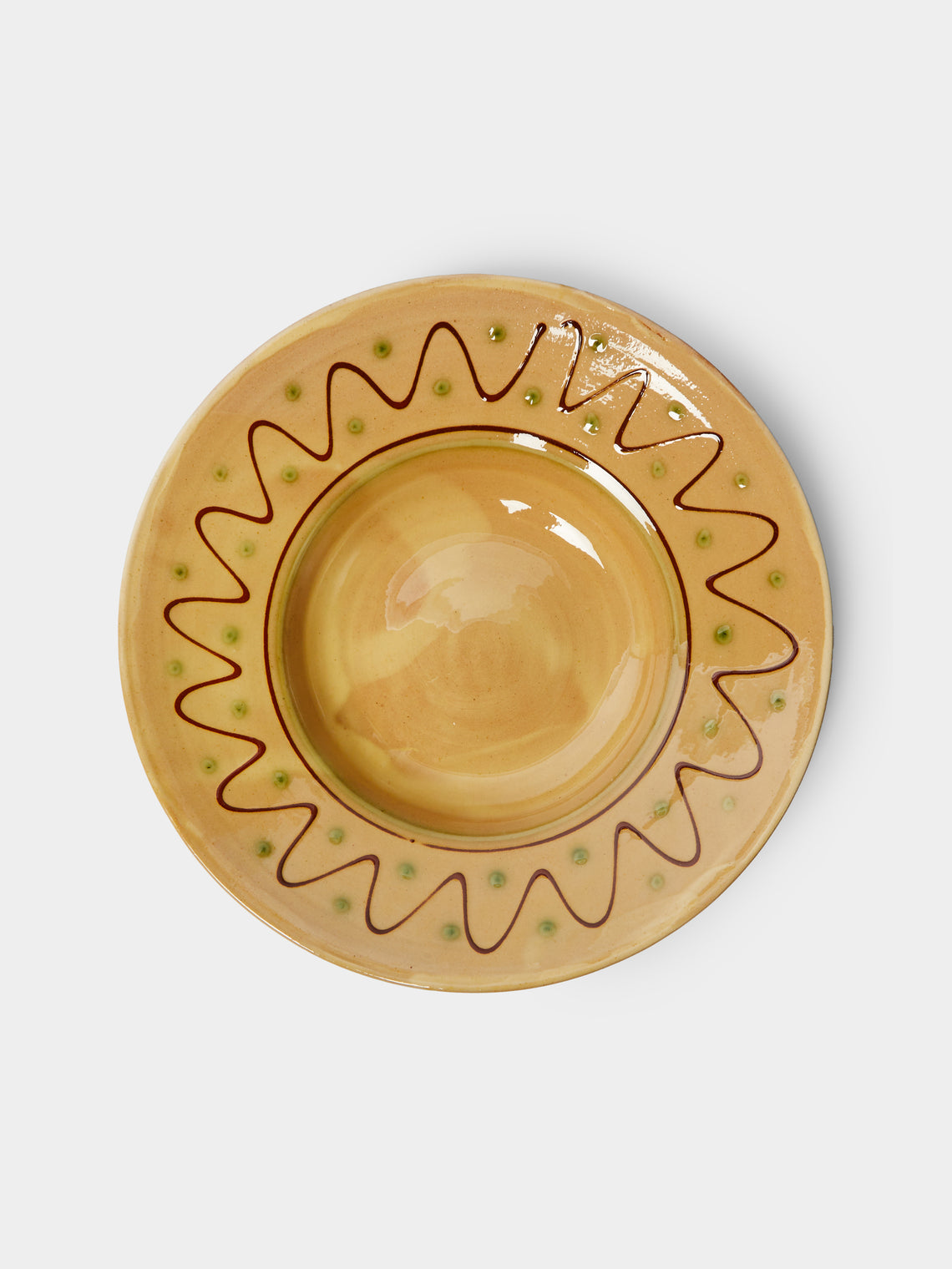 Poterie de Cliousclat - Hand-Painted Slipware Pasta Bowls (Set of 4) -  - ABASK