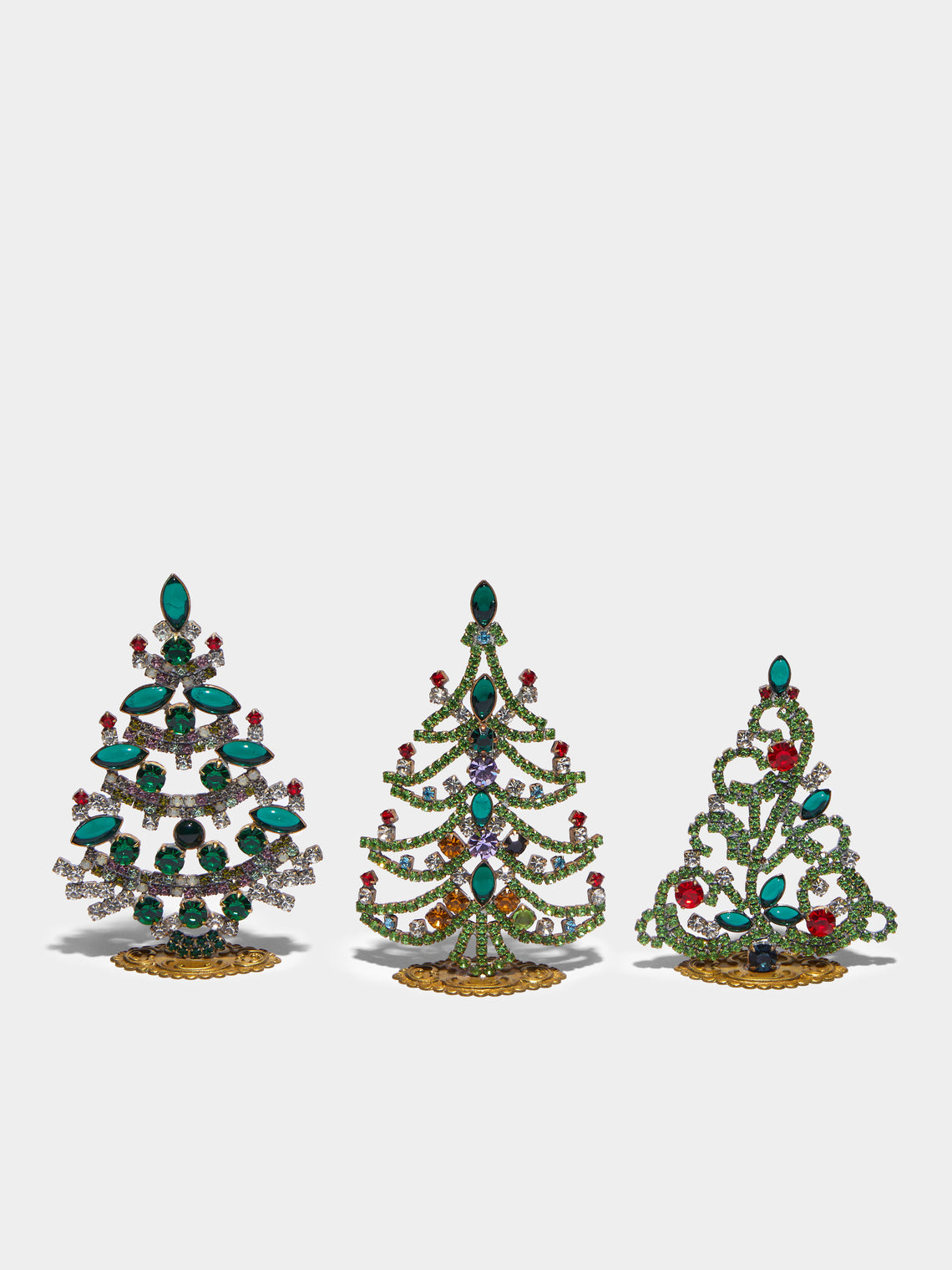 Antique and Vintage - 1930s Czech Jewelled Extra Small Christmas Trees (Set of 3) -  - ABASK - 