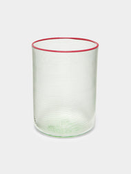 Giberto - Fizzy Hand-Blown Murano Glass Water Tumbler - Green - ABASK - 