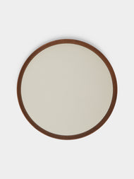 Giobagnara x Poltrona Frau - Walnut Medium Round Tray with Leather Inlay -  - ABASK - 