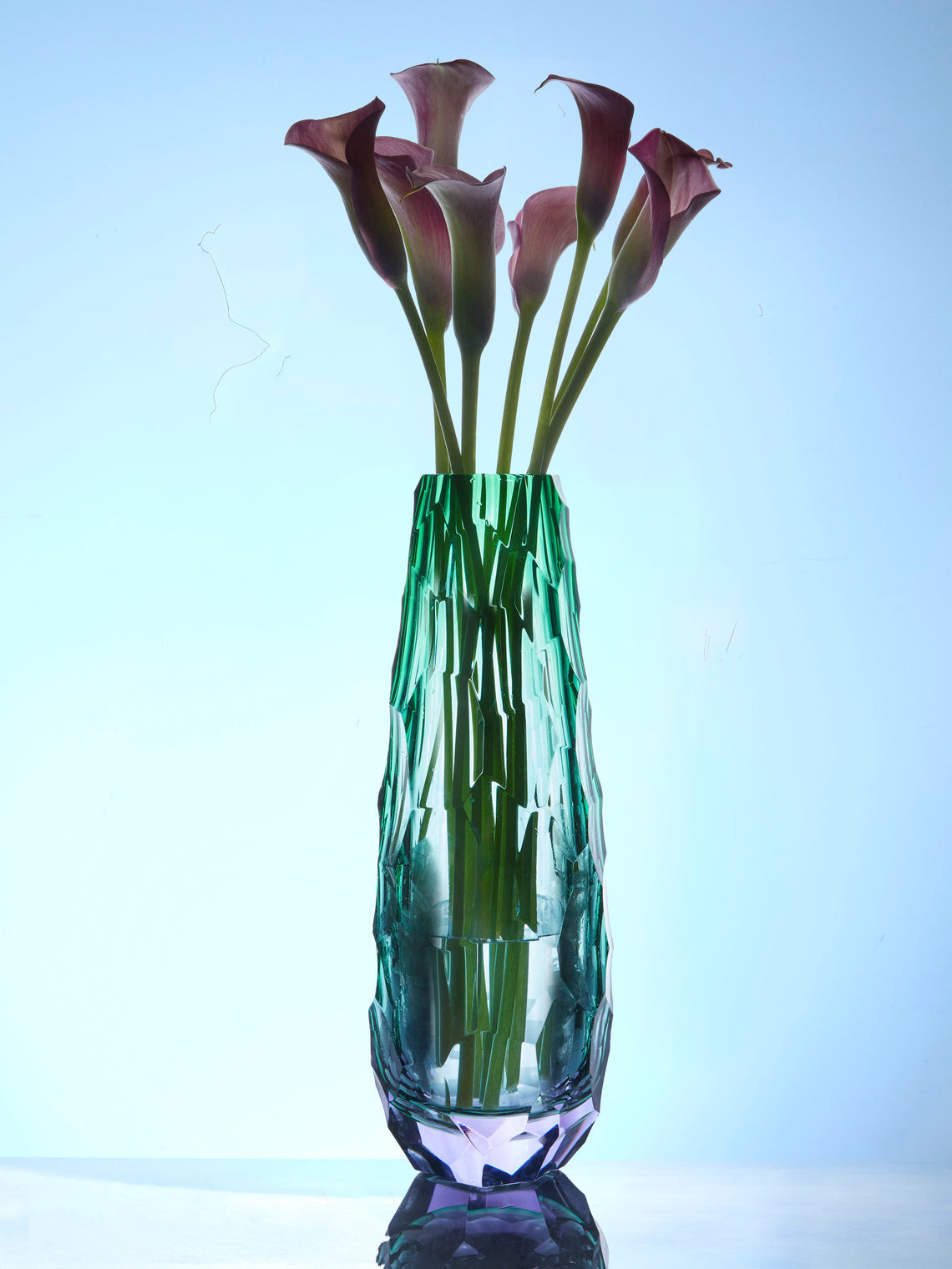 Moser - Stones Hand-Blown Crystal Tall Vase - Green - ABASK