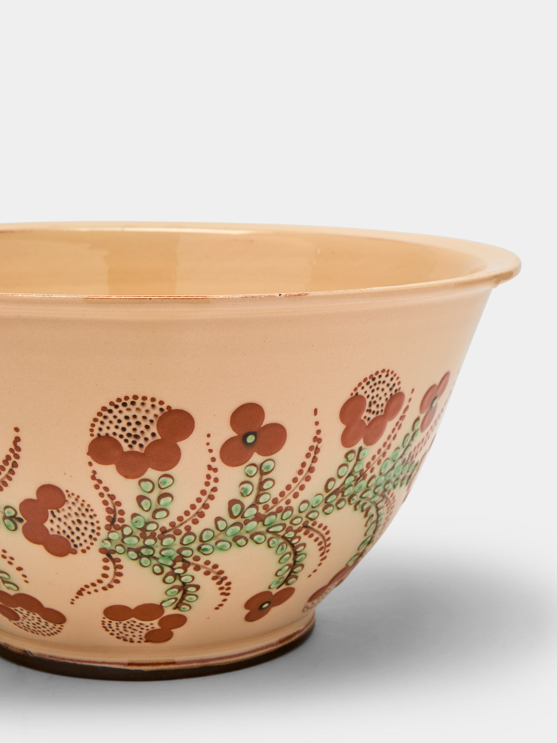 Poterie d’Évires - Flowers Hand-Painted Ceramic Large Salad Bowl -  - ABASK