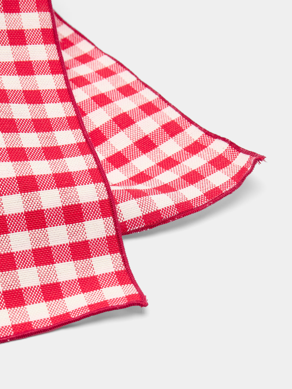 Borgo delle Tovaglie - Filo Rosso Sara Check Linen Large Rectangular Tablecloth -  - ABASK