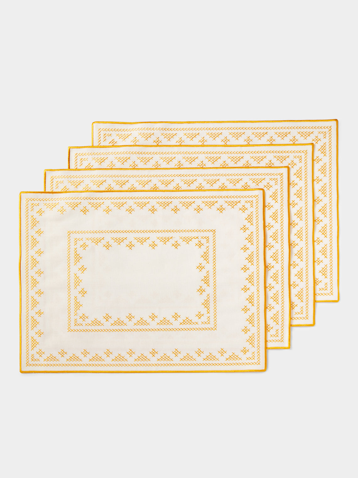 Esencial Hogar - Pedralbes Embroidered Linen Placemats (Set of 4) -  - ABASK