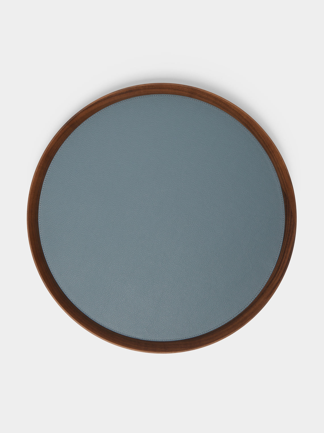 Giobagnara x Poltrona Frau - Walnut Medium Round Tray with Leather Inlay -  - ABASK - 