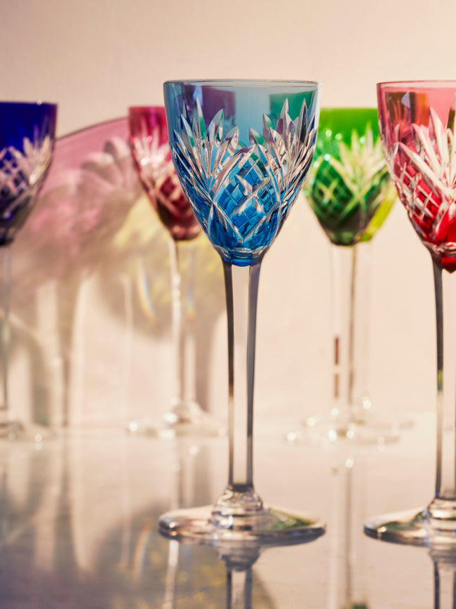 Antique and Vintage - 1950s Saint Louis Crystal Wine Glasses (Set of 10) -  - ABASK