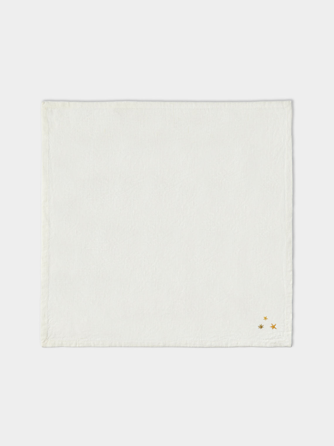 Anut Cairo - Starry Hand-Embroidered Linen Napkins (Set of 4) -  - ABASK