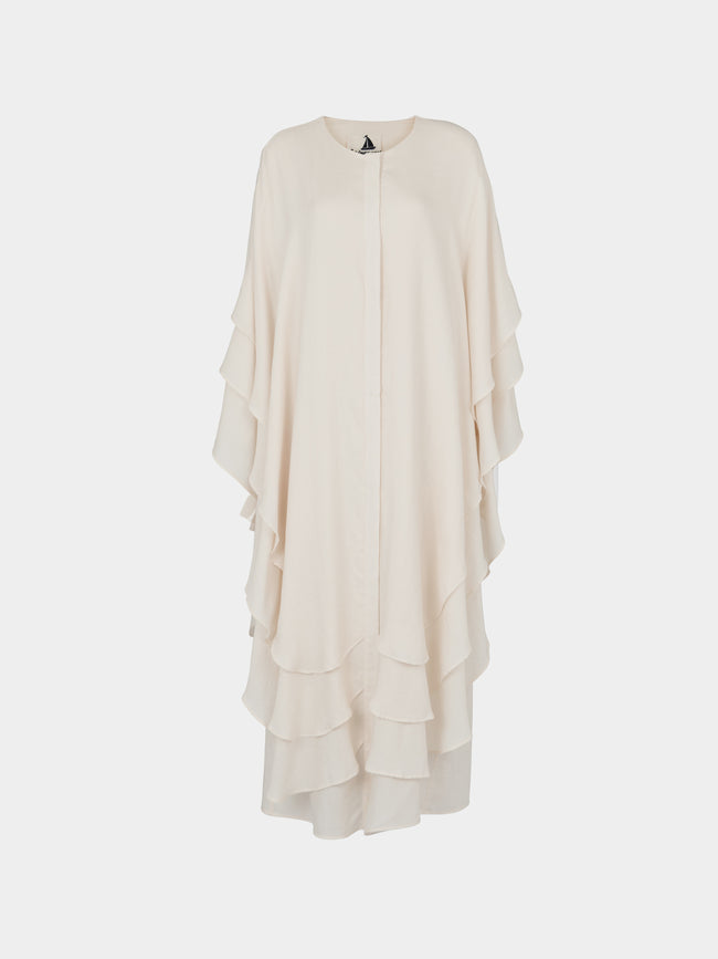 Les Vacances D'Irina - The Supergirl Wool, Silk and Cashmere Cape | One Size - Ivory - ABASK - 