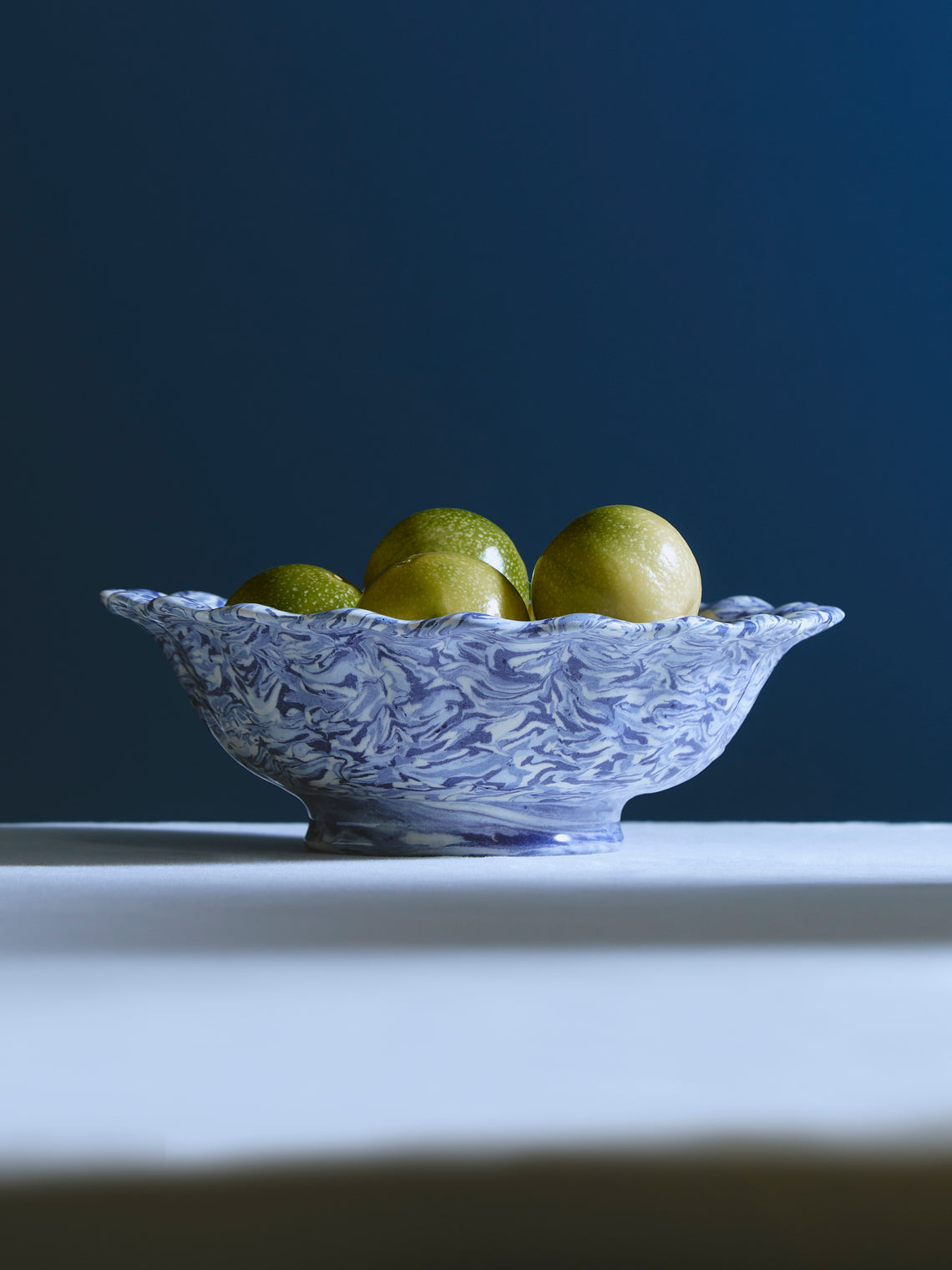 ABASK Aptware - Marbled Ceramic Footed Serving Bowl -  - ABASK