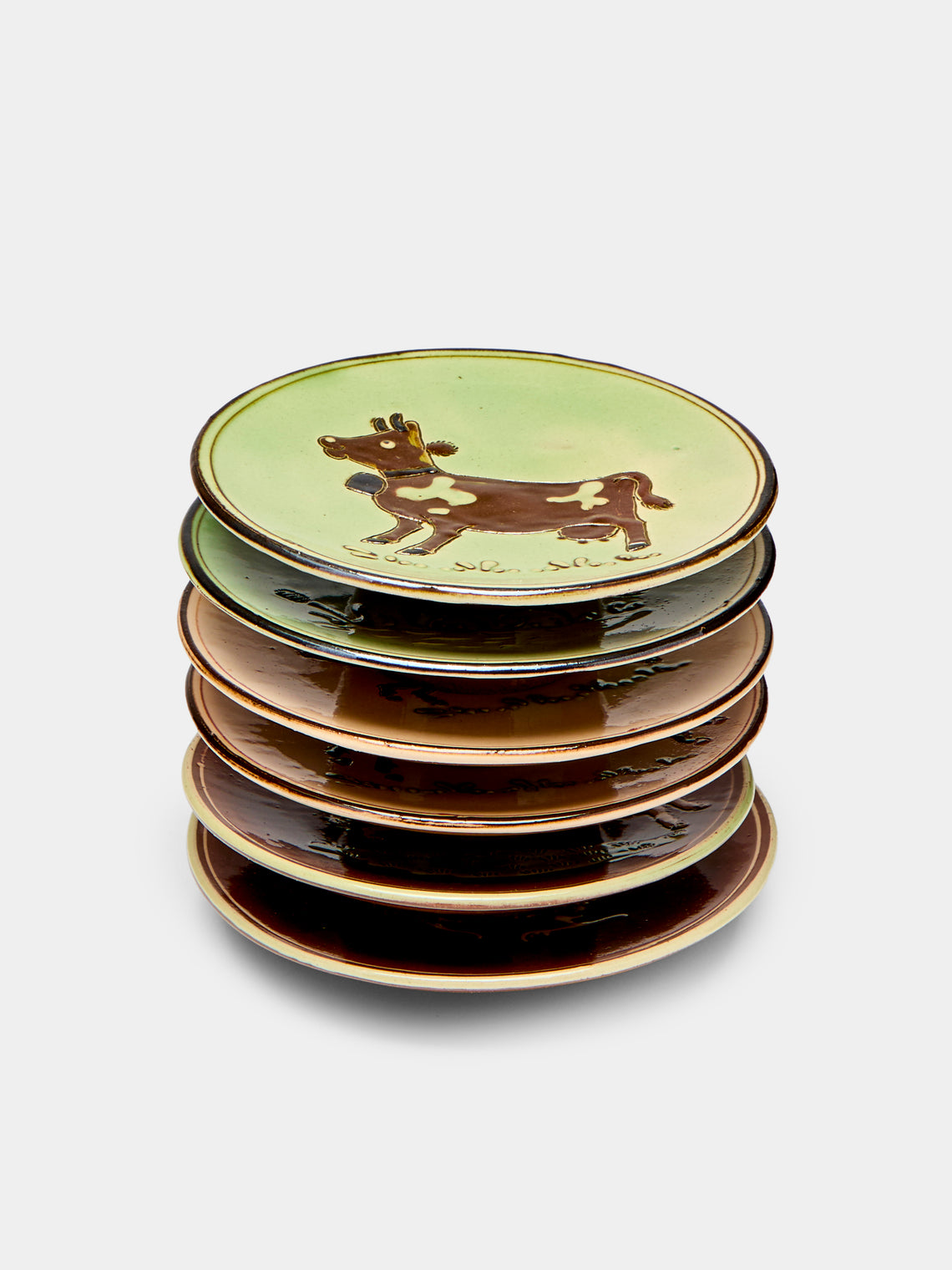 Poterie d’Évires - Animals Hand-Painted Ceramic Small Plates (Set of 6) -  - ABASK