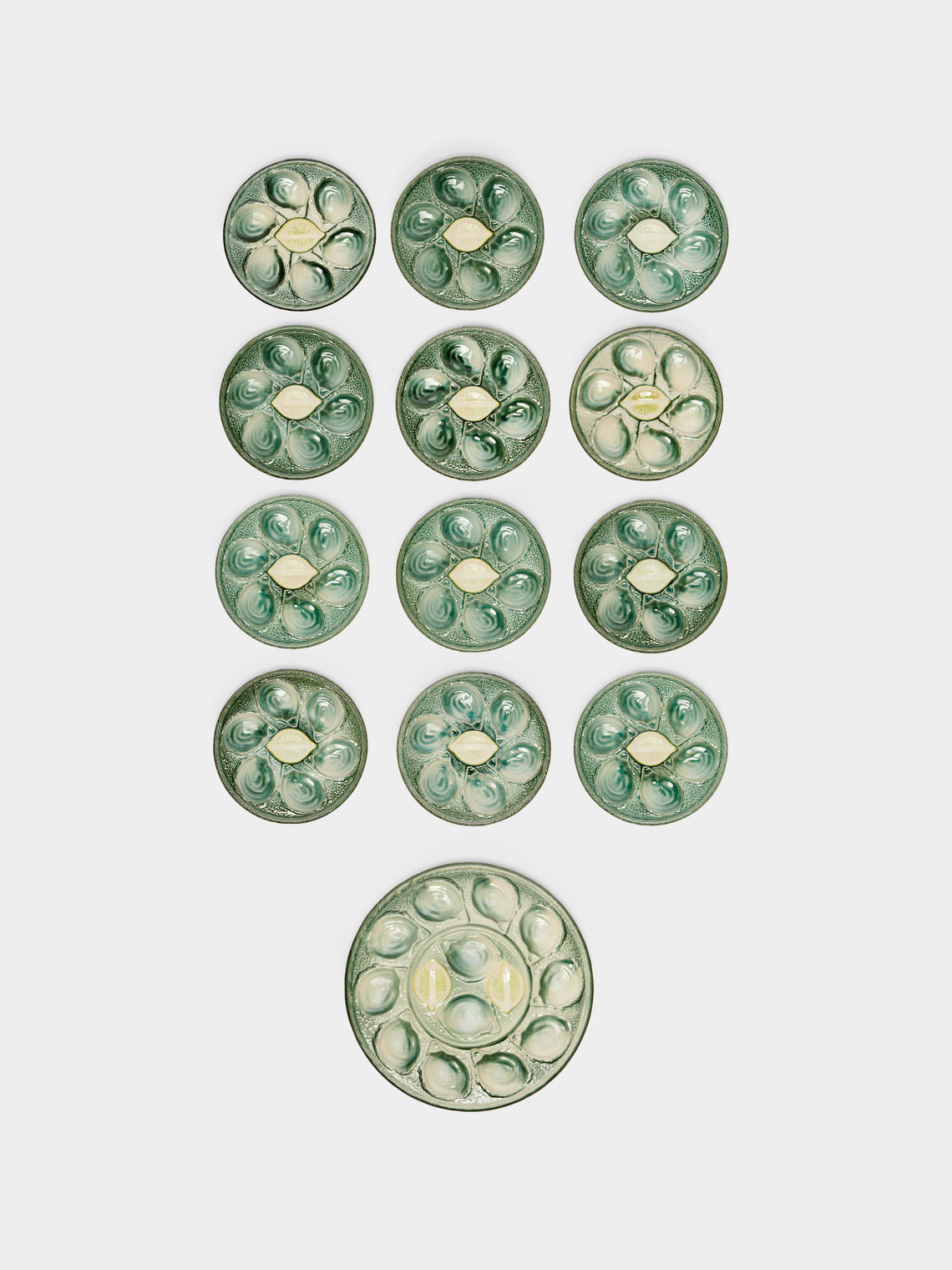 Antique and Vintage - 1950s Ceramic Oyster Plates (Set of 12) -  - ABASK - 