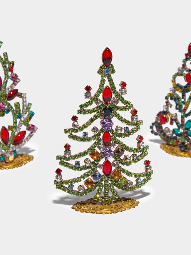 Antique and Vintage - 1930s Czech Jewelled Extra Small Christmas Trees (Set of 3) -  - ABASK