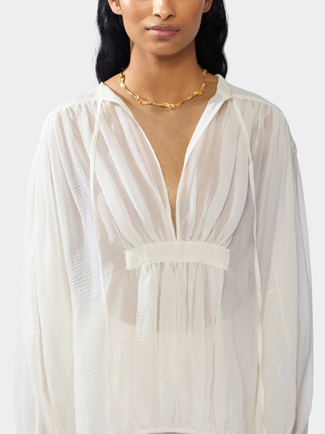 The Hazy Nipple Silk Shirt | One Size