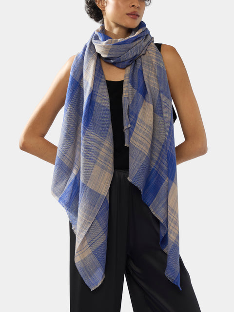 ME&K - Cashmere Check Scarf | One Size -  - ABASK