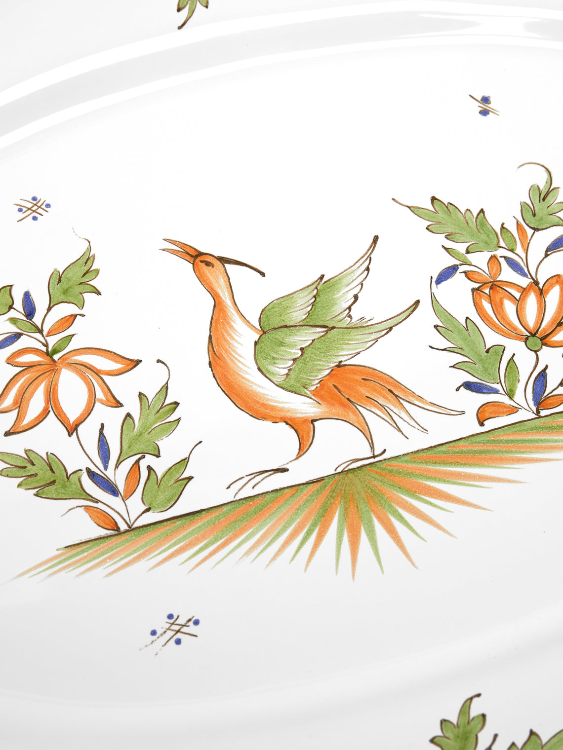 Bourg Joly Malicorne - Moustiers Hand-Painted Ceramic Oval Serving Dish -  - ABASK